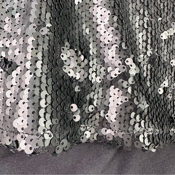 WORTHINGTON Black & Silver Sparkle Sequin Short Sleeve Festive Disco Blouse Sz L - Picture 9 of 16